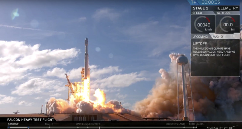 Space X алғаш рет ғарышқа ең қуатты зымыран ұшырды


