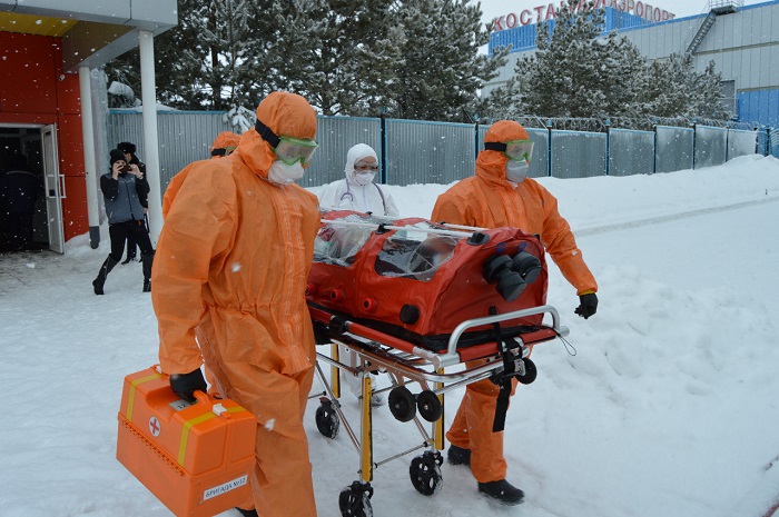 Полицейлер мен дәрігерлер коронавирус бойынша оқу-жаттығу өткізді