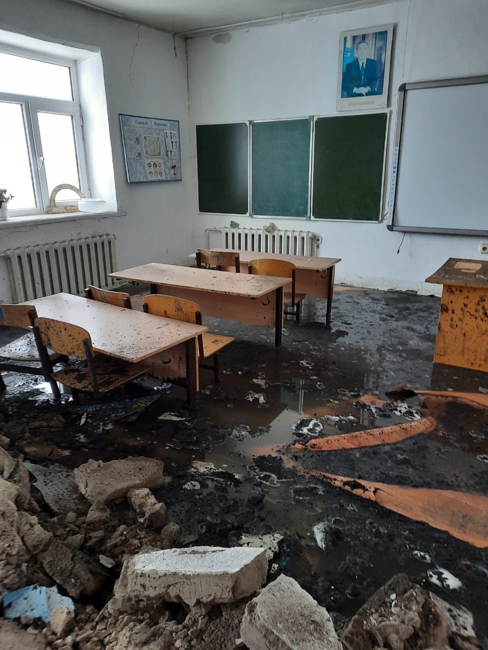 Ауыл мектебі қар суынан құлап қалды