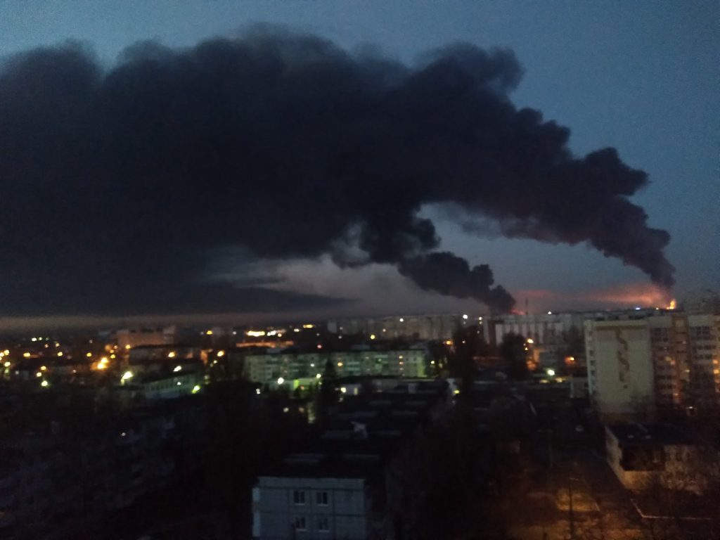 Брянскіде мұнай базасынан өрт шықты
