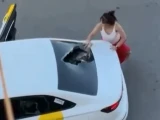 Шымкентте таксиге шабуыл жасаған әйел ұсталды