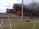 Жүк көлігі пойызбен соқтығысты