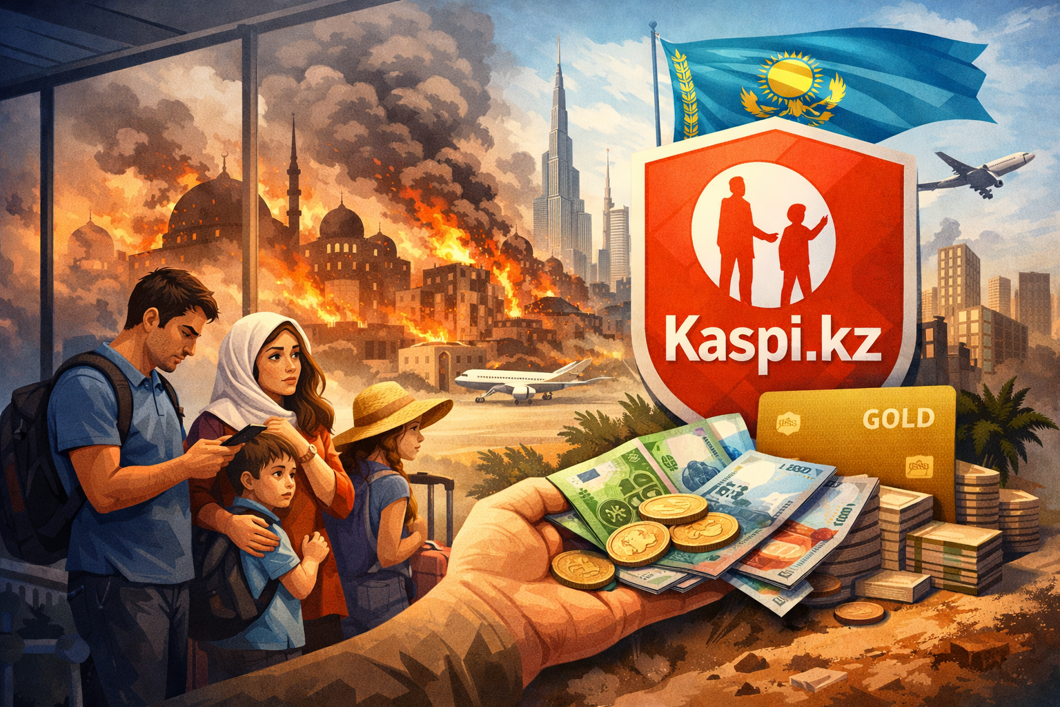 Kaspi.kz Таяу Шығыста қалған отандастарымызға қаржылай көмек көрсетеді